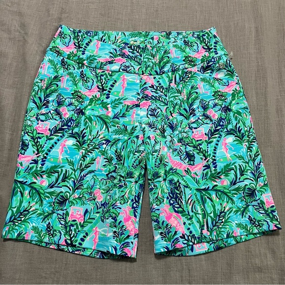 Lilly Pulitzer Luxetic Blue Horizon Par-fection Bermuda Golf Short Size 4 - Picture 3 of 9
